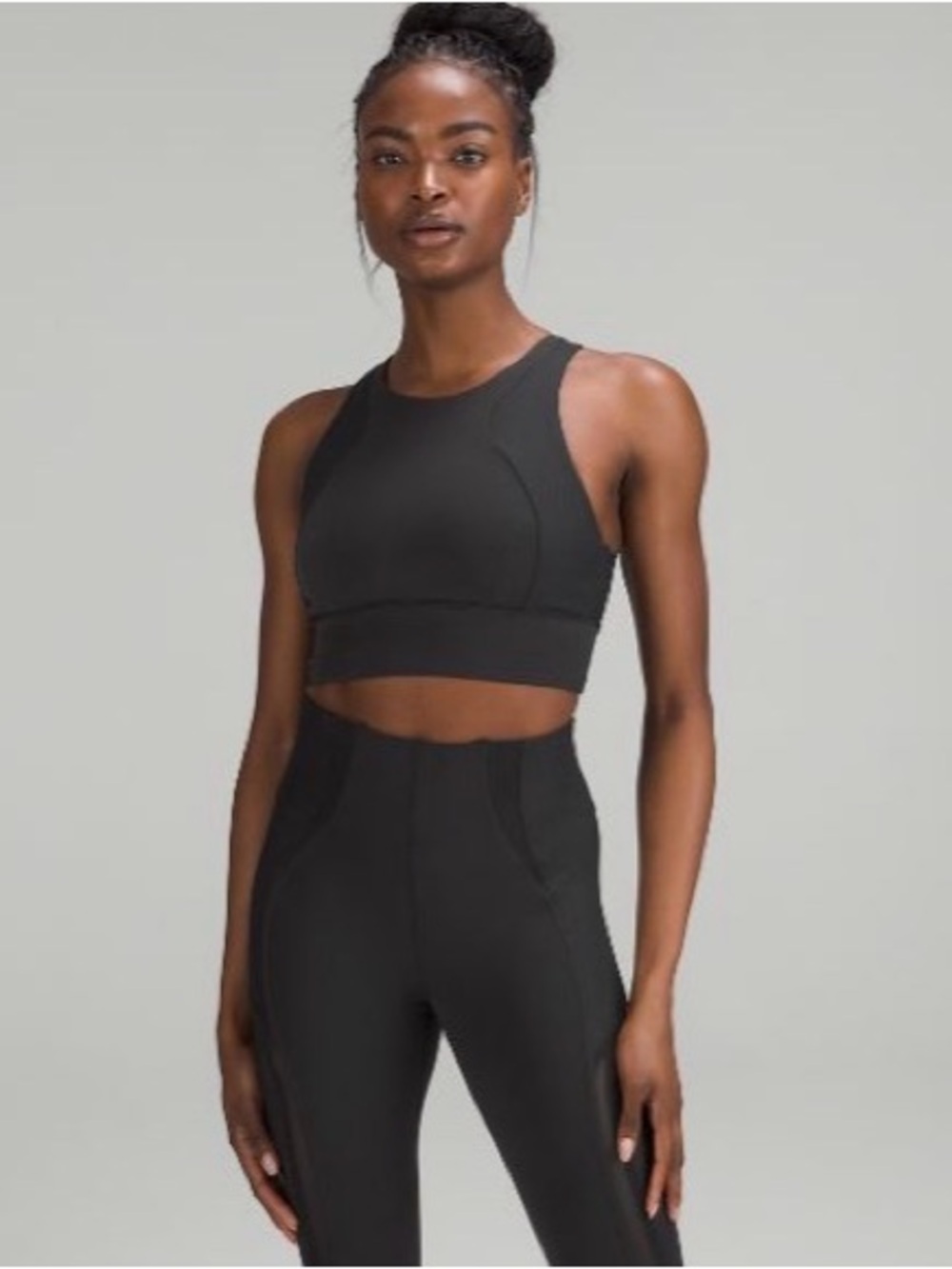 lululemon athletica Black Crop Sports Top